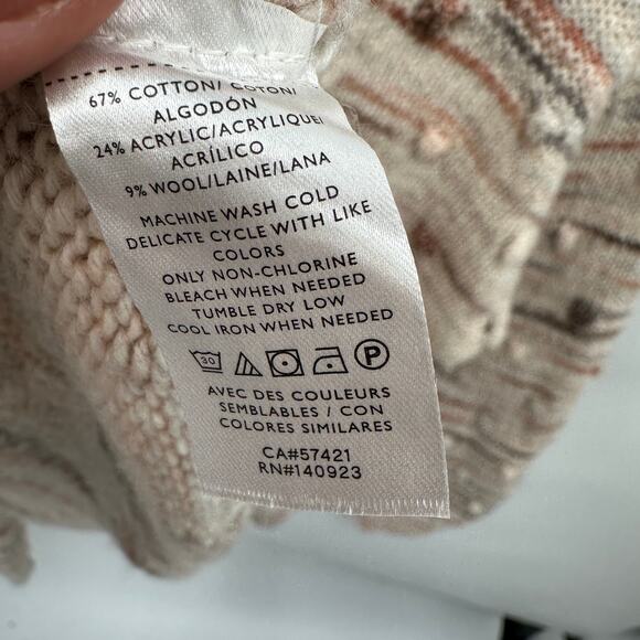 LOFT NWT Mock Neck Bobble Ivory Brown Sweater // S - Picture 8 of 9